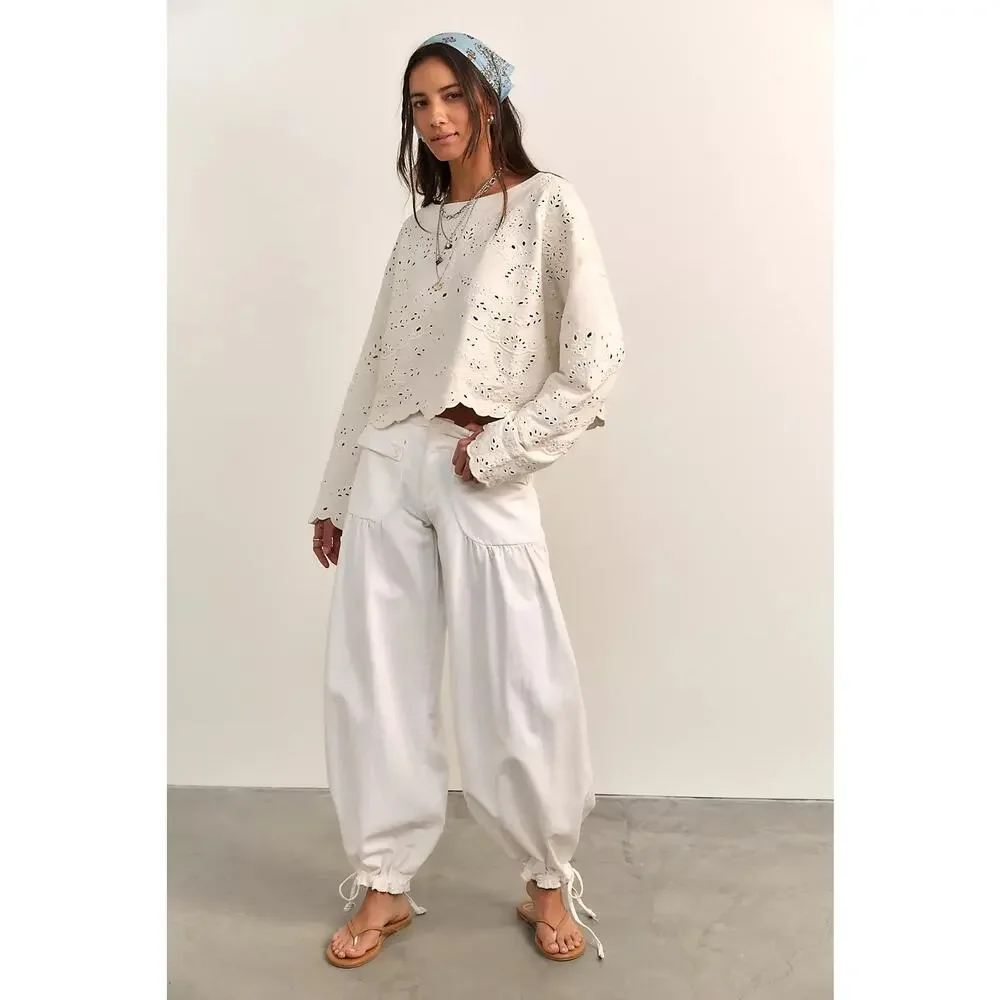 Free People Iris Embroidered Sweatshirt, NWT, size S